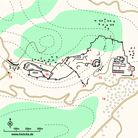 Gebietskarte von Alinda in Karien
