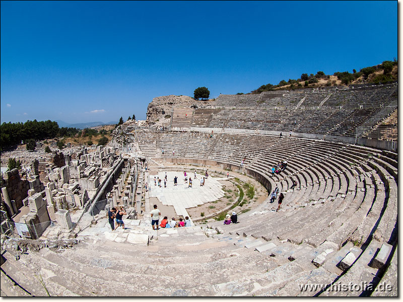 Ephesos in Karien - Sitzreihen, Orchestra und Bühnenhaus des großen Theaters von Ephesos