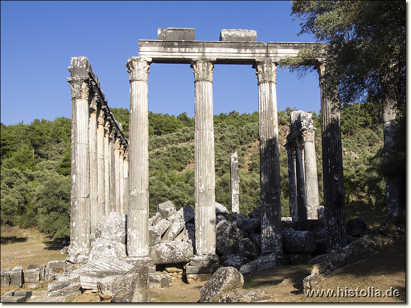 Euromos in Karien - Westseite des Zeus-Tempels von Euromos