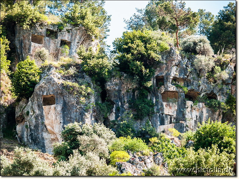 Kalynda in Karien - Felsengräber in der nördlichen Steilwand von Kalynda