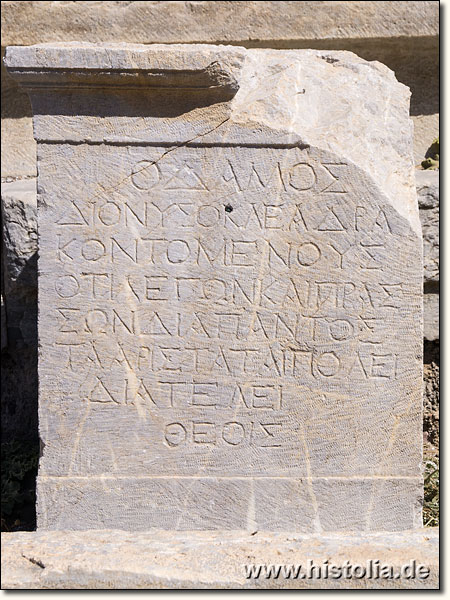 Knidos in Karien - Ein Statuensockel mit Inschrift im 'unteren' Theater von Knidos