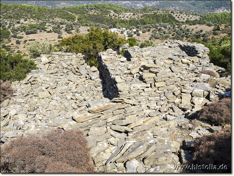 Syangela in Karien - Festung in lelegischem Mauerwerk; eher kleine nur wenig behauene Bruchsteine