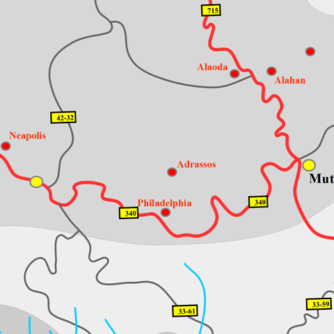 Anfahrtskarte von Adrassos in Kilikien