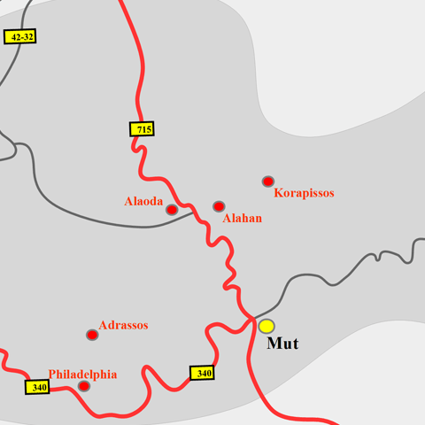 Anfahrtskarte von Alahan in Kilikien