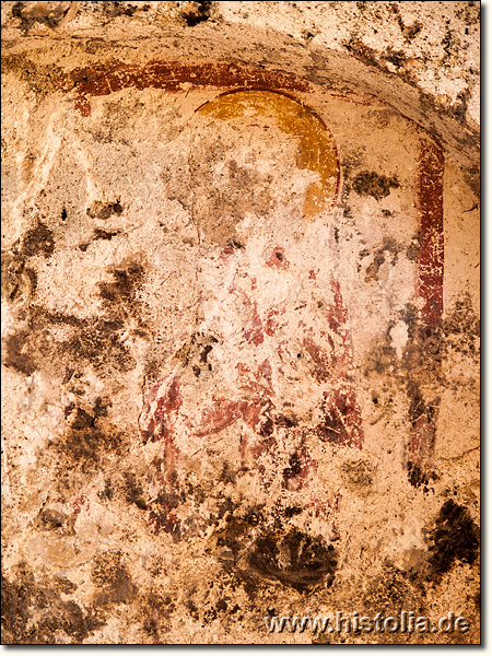 Antiochia ad Cragum in Kilikien - Reste eines Fresko in der byzantinischen Kapelle
