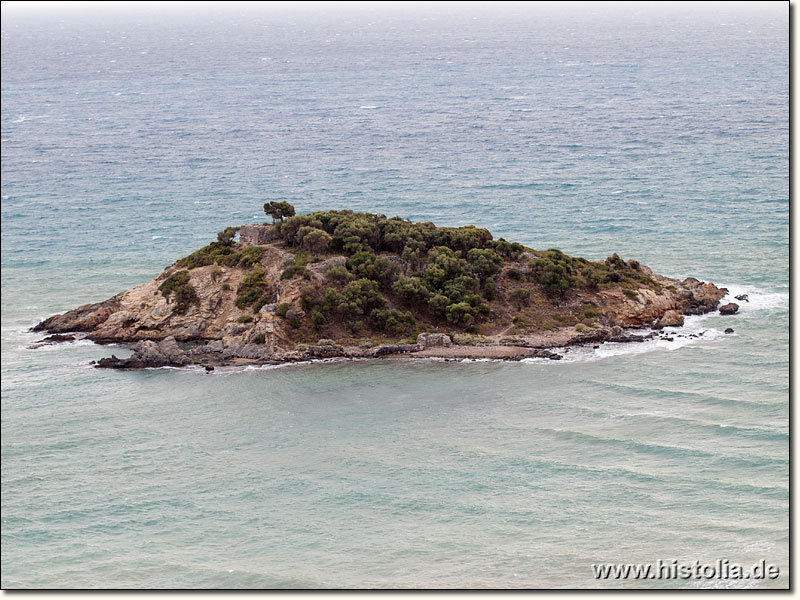 Nagidos in Kilikien - Vorgelagerte Insel vom Siedlungshügel von Nagidos aus gesehen