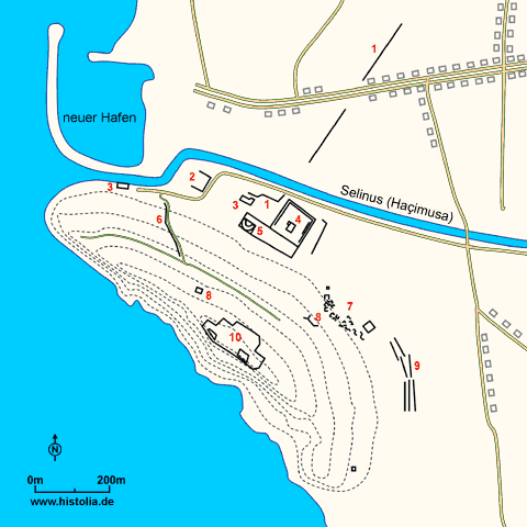 Gebietskarte von Selinus in Kilikien