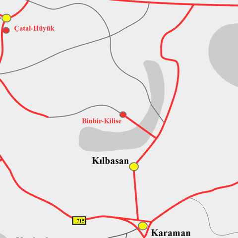 Anfahrtskarte von Barata in Lykaonien