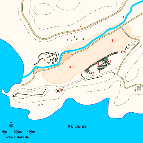Gebietskarte von Andriake in Lykien