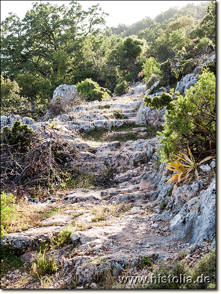 Kyaneai in Lykien - Teil des antiken Treppenweges von Yavu nach Kyaneai