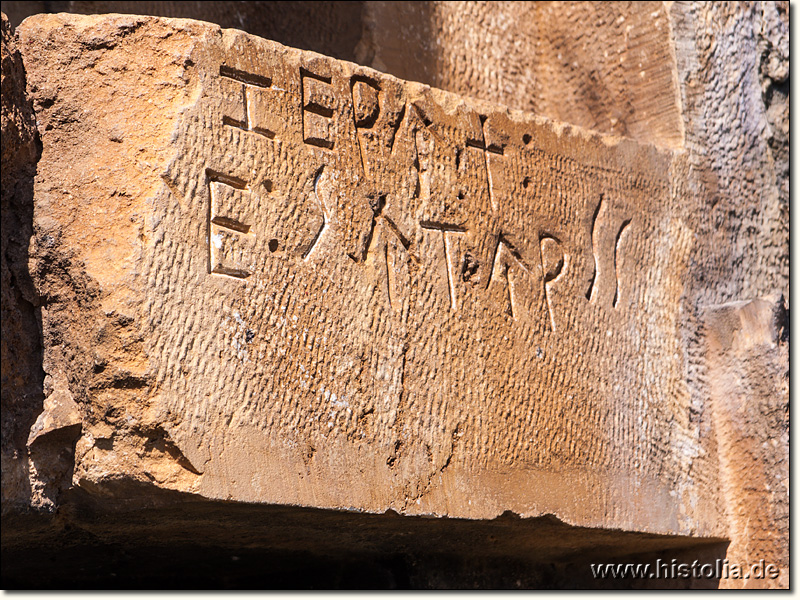 Myra in Lykien - Inschrift im Nachbargrab des 'Painted Tomb'