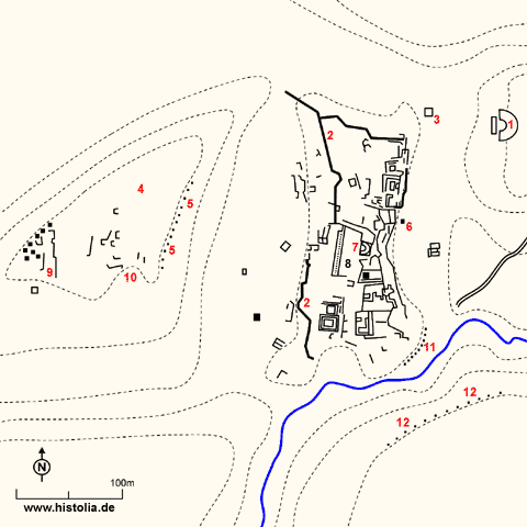 Gebietskarte von Pinara in Lykien