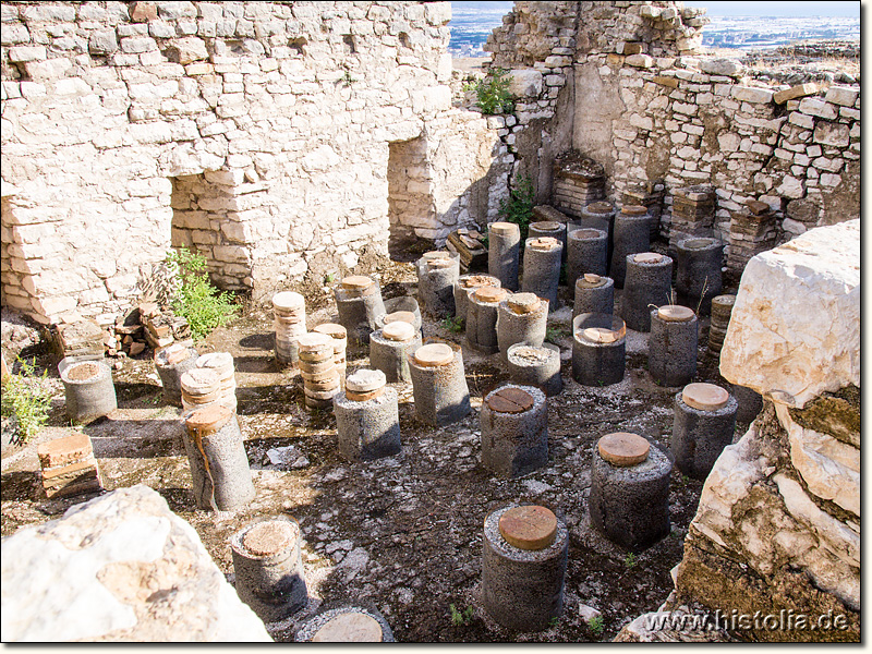 Rhodiapolis in Lykien - Die Fußbodenheizung in den großen Bädern von Rhodiapolis