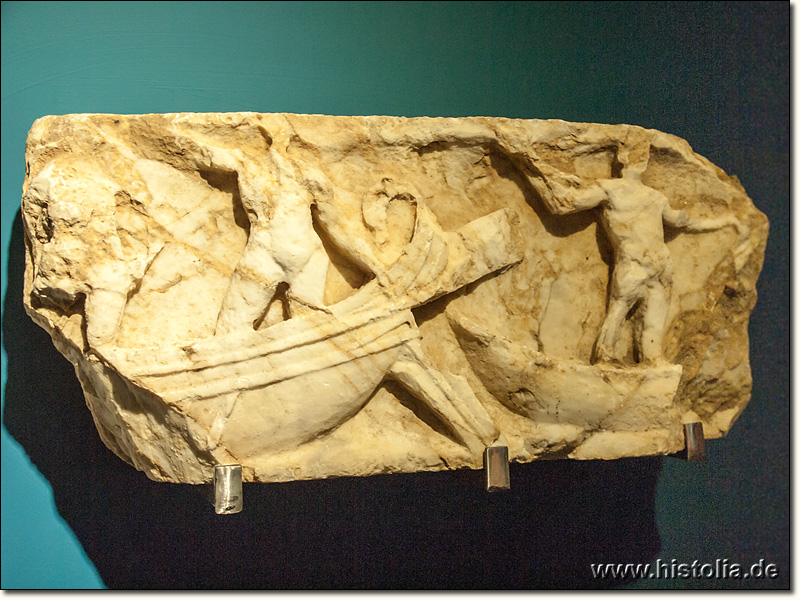 Museum von Alanya - Ein Relief, das Fischer bei der Arbeit darstellt