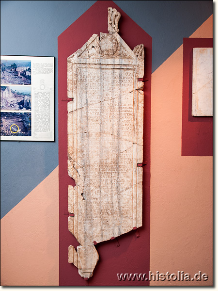 Museum von Alanya - Dankschreiben von Septimius Severus an die Bewohner von Syedra
