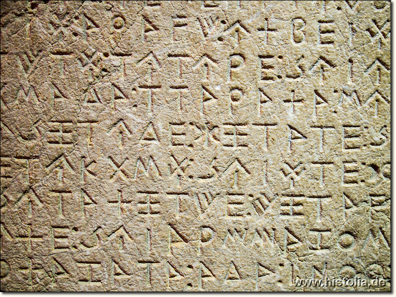 Museum von Fethiye - Lykischen Inschrift der dreisprachigen Inschriften-Stele aus Letoon