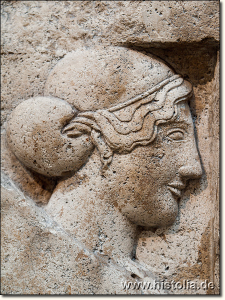 Britisches Museum in London - Kopf einer 'Sphinx' als Verzierung eines lykischen Felsengrabes