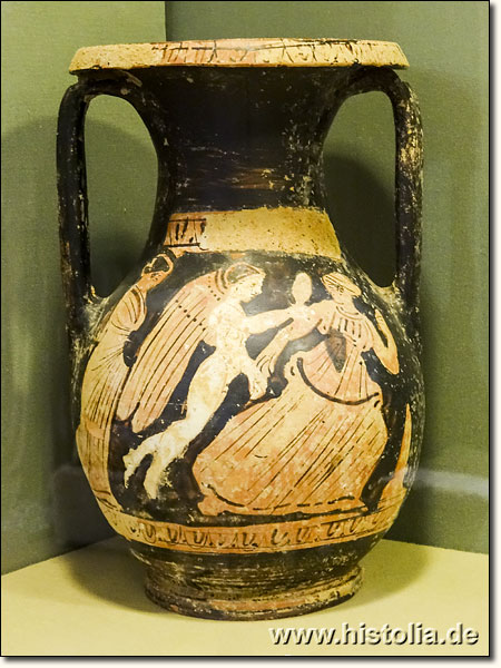 Museum von Milas - Griechische Import-Keramik; Vase in 'Schwarzmalerei' aus Mylasa