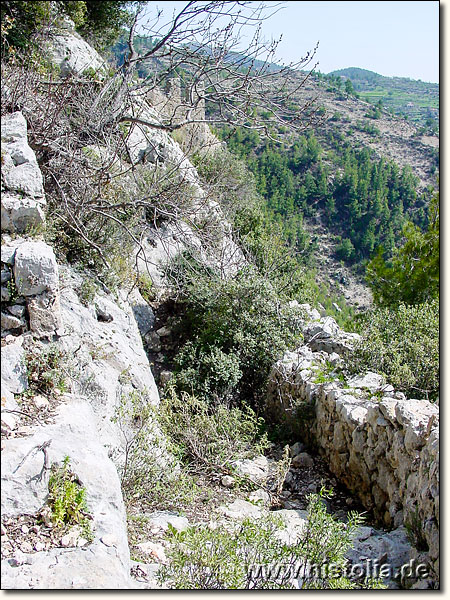 Alara-Kale in Pamphylien - Ein Teil des Treppenaufgangs zur oberen Burg