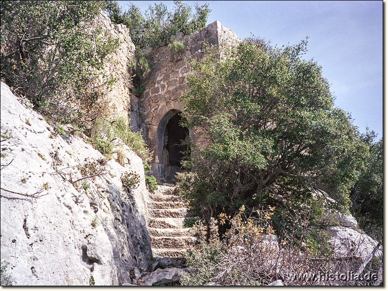 Alara-Kale in Pamphylien - Wachturm, der einen Treppenaufgang schützt