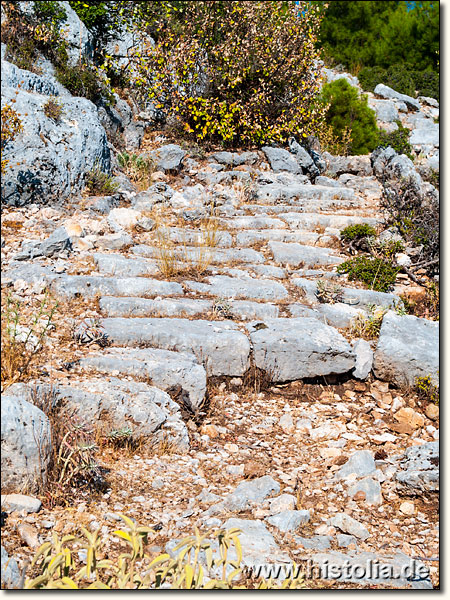 Etenna in Pamphylien - Antiker Treppenweg, der von Süden nach Etenna hinauf führt