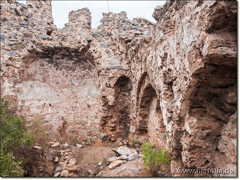 Kizilcasehir-Kalesi in Pamphylien - Die Basilika in der Zitadelle der Festung 'Kizilcasehir-Kalesi'