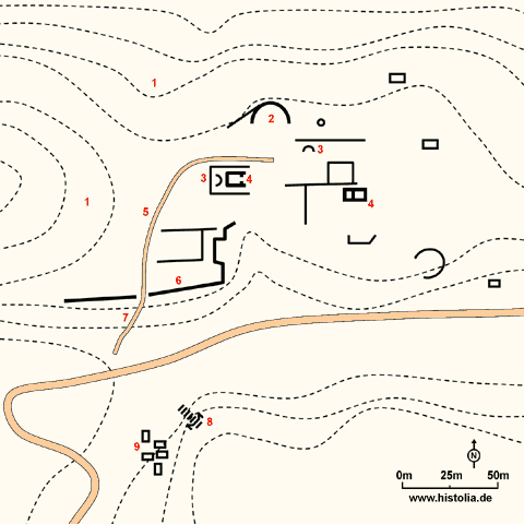 Gebietskarte von Kolybrassos in Pamphylien