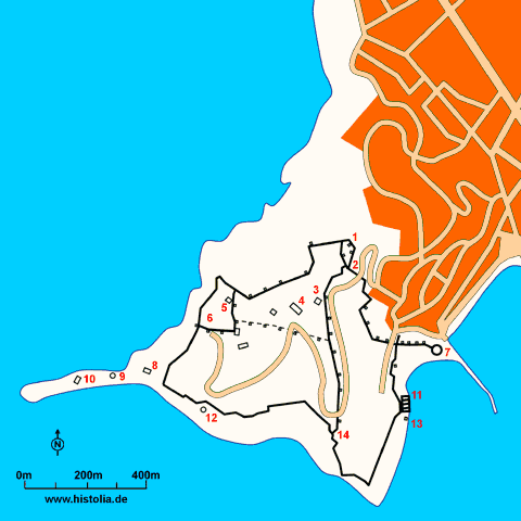 Gebietskarte von Korakesion in Pamphylien
