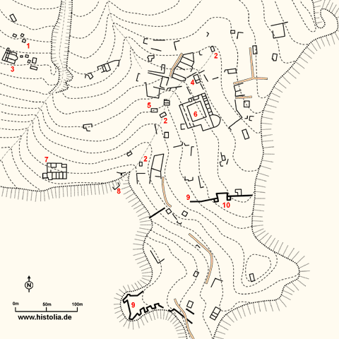 Gebietskarte von Seleukeia, Lyrbe in Pamphylien