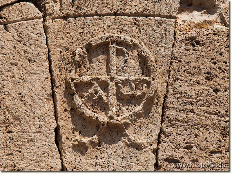 Hierapolis in Phrygien - Christliches Symbol in der Basilika 'Martyrium des heiligen Philipp' in Hierapolis