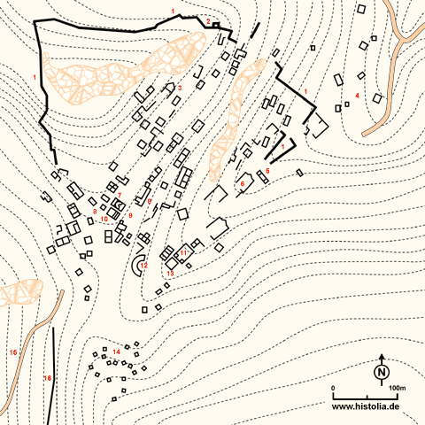 Gebietskarte von Ariassos in Pisidien