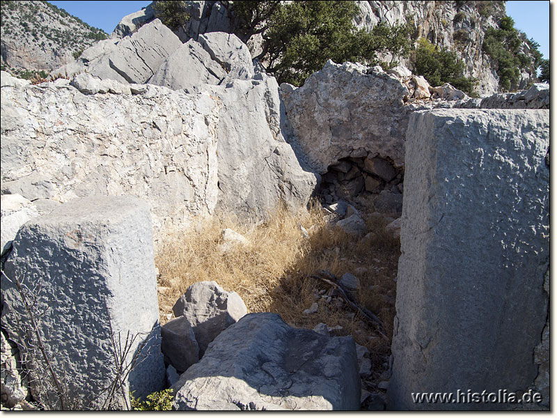 Neapolis in Pisidien - Gemauerter Raum / Tempel an der höchsten Stelle des Wohngebietes von Neapolis