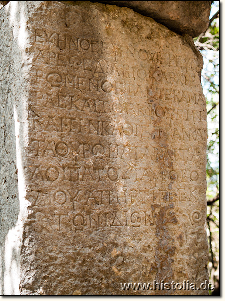 Pednelissos in Pisidien - Inschrift im Nord-Tor