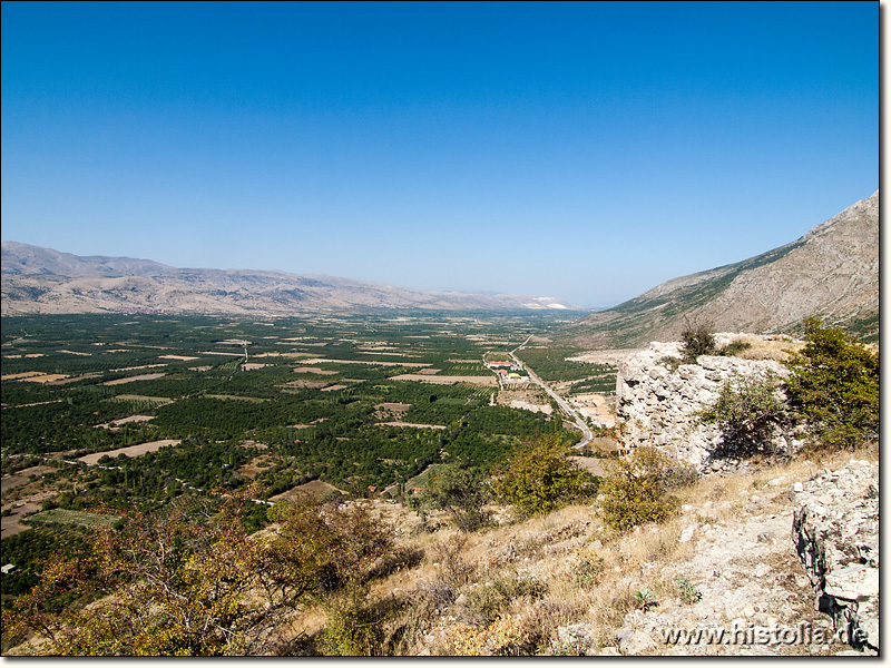 Apollonia in Pisidien - Aussicht auf die Ebene von Uluborlu Richtung Osten / Denizli