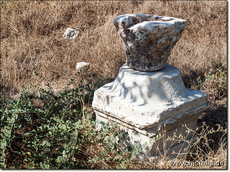 Kolossae in Phrygien - Reste von Säulenbasen und -kapitellen